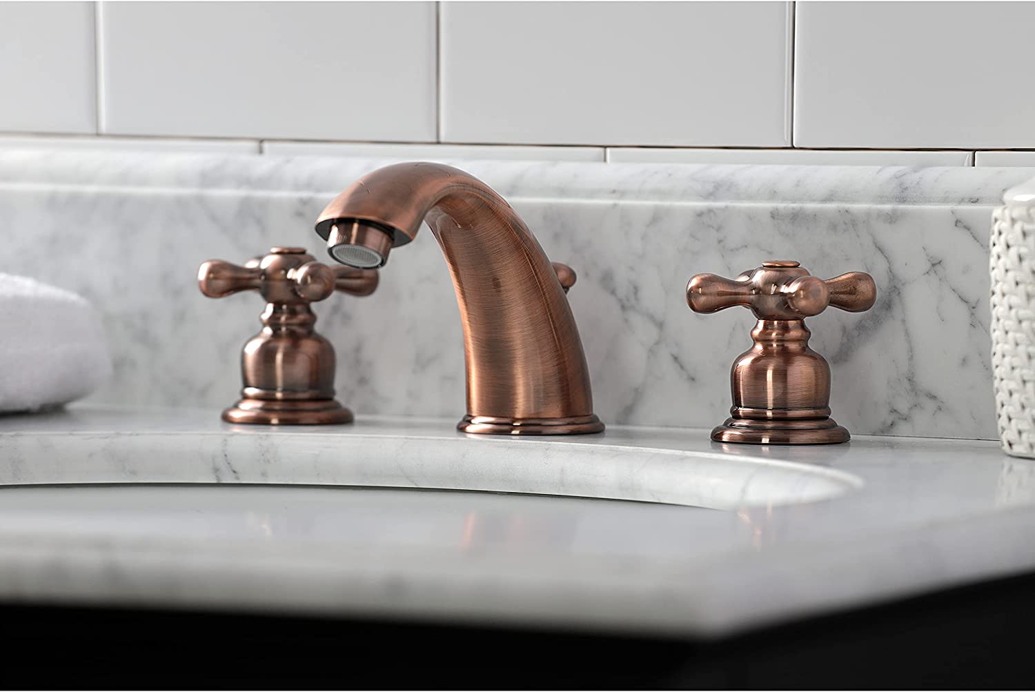 Kingston Brass KB966AX Victorian Widespread Bathroom Faucet, Antique Copper