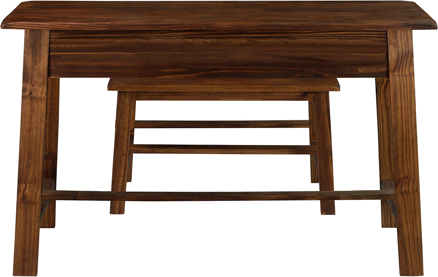 Casual Home Nostalgia Rustic Mocha Desk with Bench