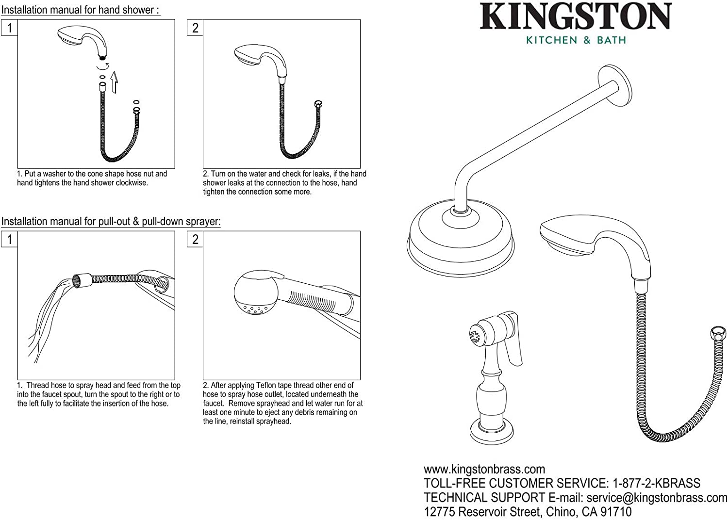 Kingston Brass K136A8 Victorian Shower Head, Brushed Nickel