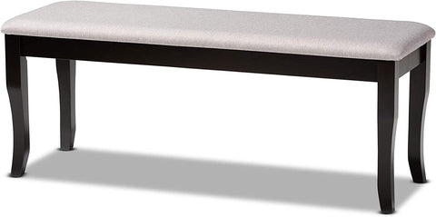 Baxton Studio Cornelie Modern and Contemporary Transitional Grey Fabric Upholstered and Dark Brown Finished Wood Dining Bench