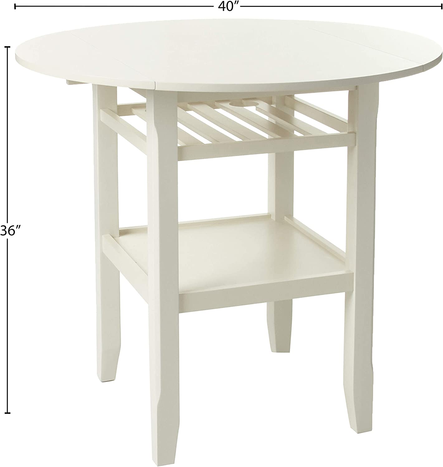 ACME Furniture Tartys Counter Height Table, Cream