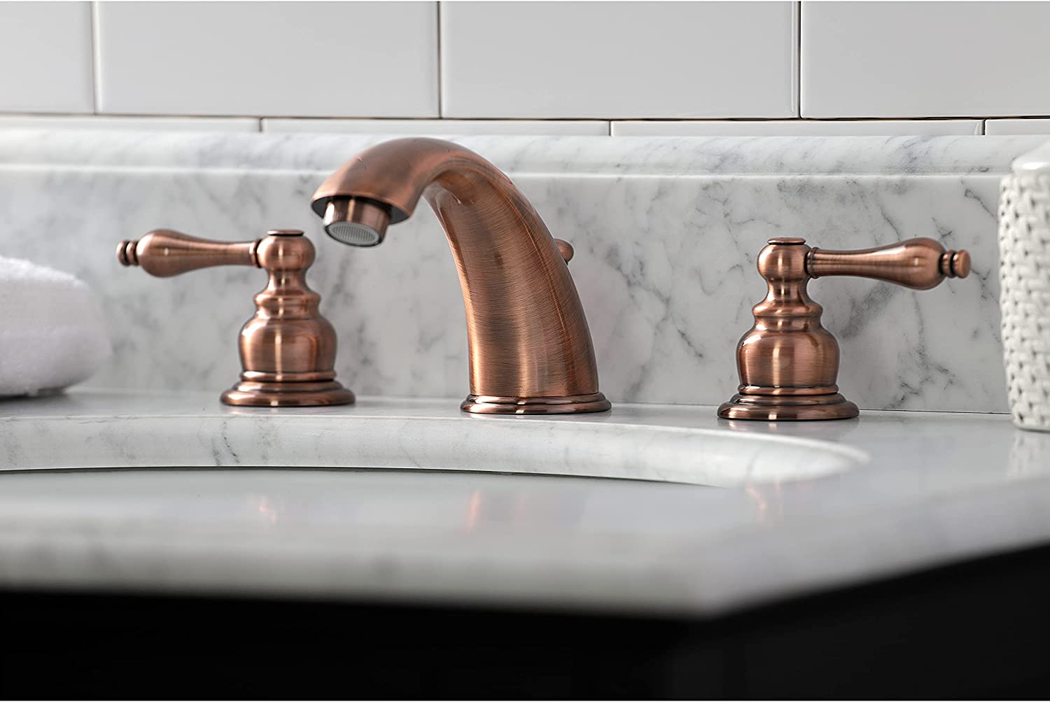 Kingston Brass KB976AL Victorian Widespread Bathroom Faucet, Antique Copper