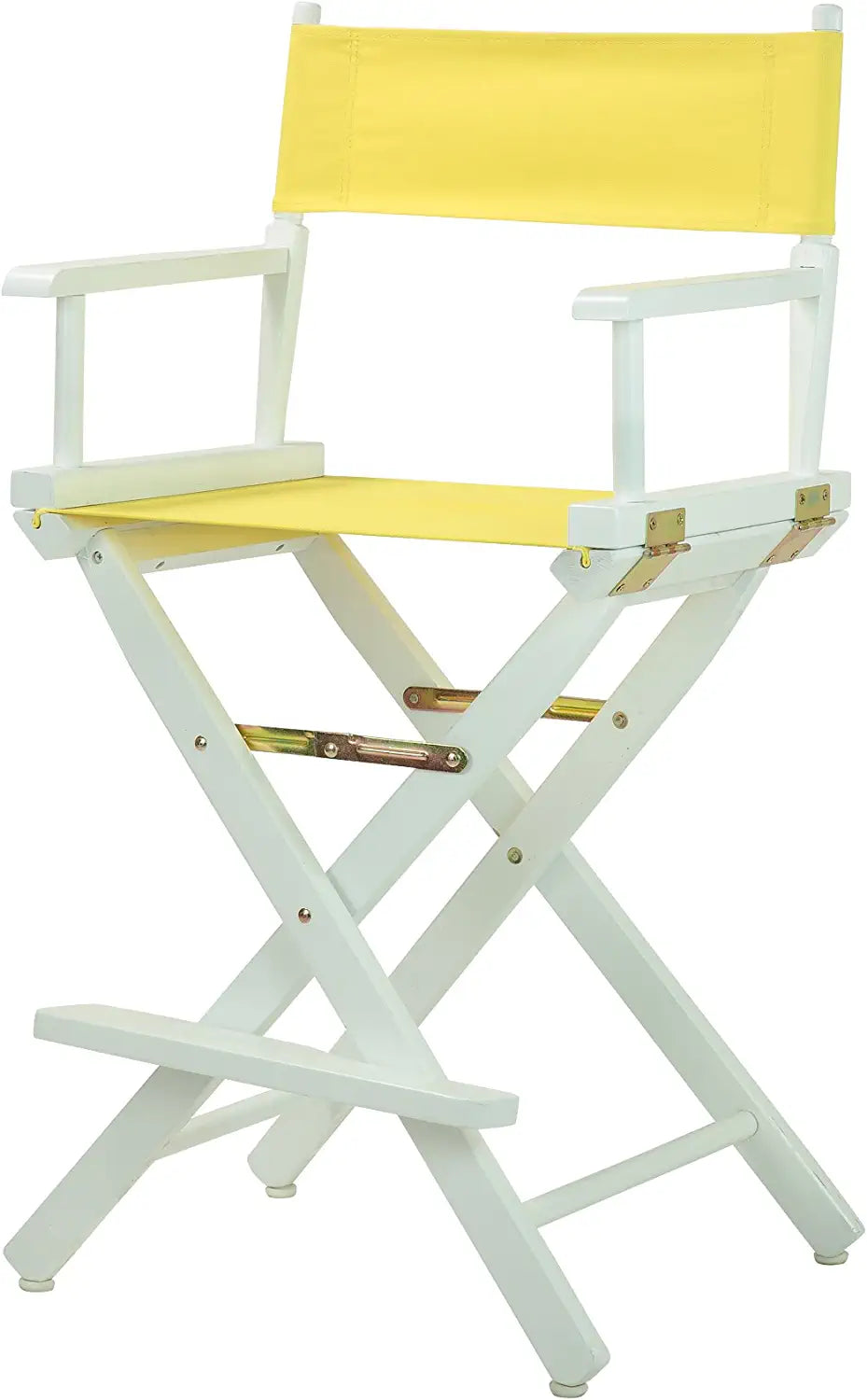 Casual Home 24&#34; Director&#39;s Chair White Frame with Yellow Canvas, Counter Height