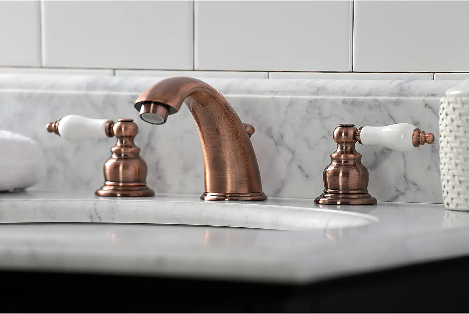 Kingston Brass KB966PL Magellan Widespread Bathroom Faucet, Antique Copper