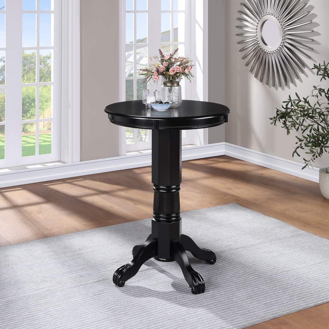 Boraam Florence Pub Table, 42-Inch, Black