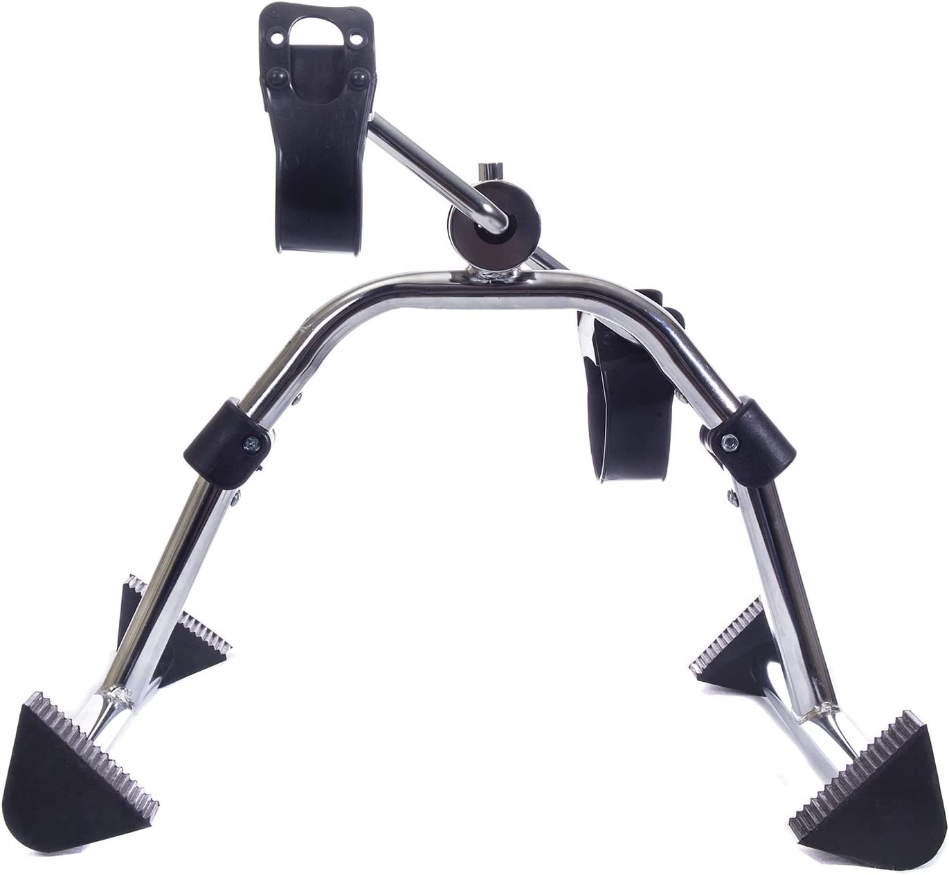 Essential Medical Supply Chrome Folding Pedal Exerciser with Adjustable Tension Knob and Flat Non Skid Pads