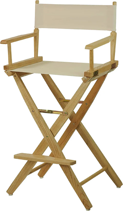 Extra-Wide Premium 30 Directors Chair Natural Frame W/Natural Color Cover