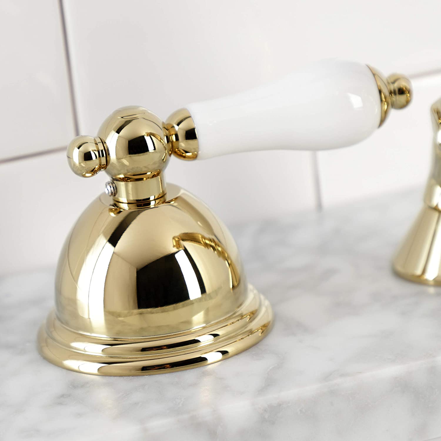 Kingston Brass KSK3352PLTR Vintage Deck Mount Hand Shower with Diverter for Roman Tub Faucet, Polished Brass