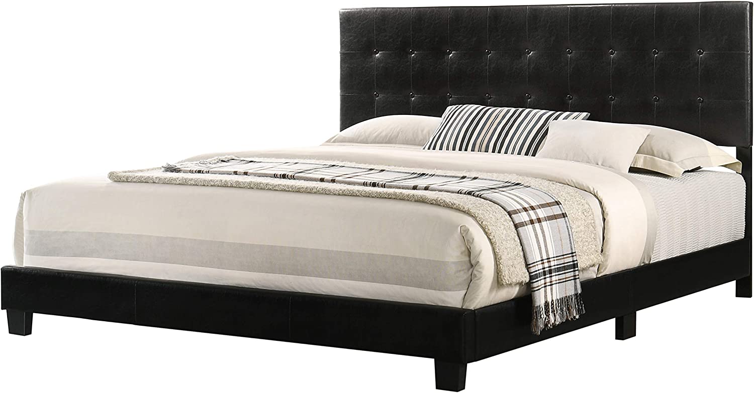 Glory Furniture Caldwell King, Black Upholstered bed,