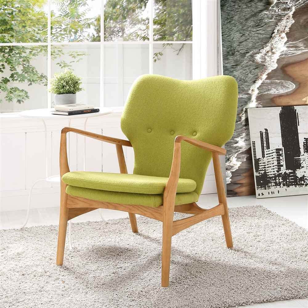 Modway Heed Lounge Chair in Birch Green