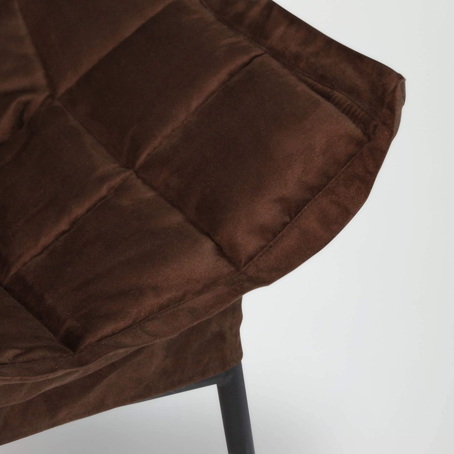Casual Home Milano Chair with Black Metal Frame and Microsuede Outer Cover, Brown