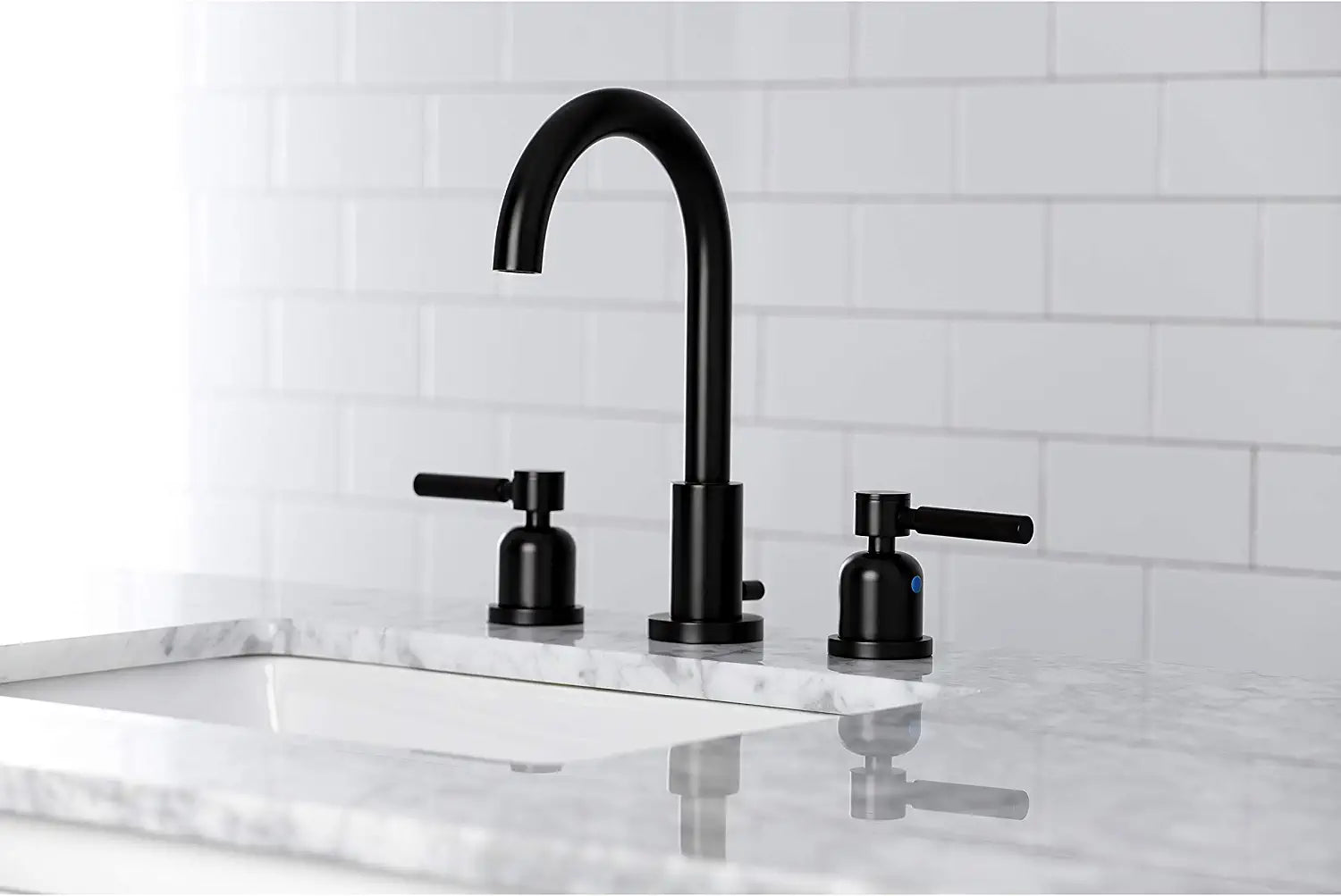 Kingston Brass FSC8920DL Concord Widespread Bathroom Faucet, Matte Black