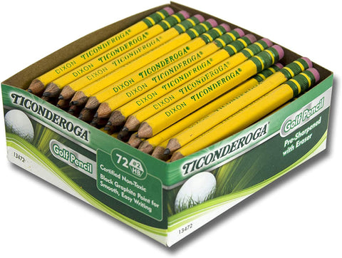 Ticonderoga DIX13472 Golf Pencil, Yellow (72 Count)