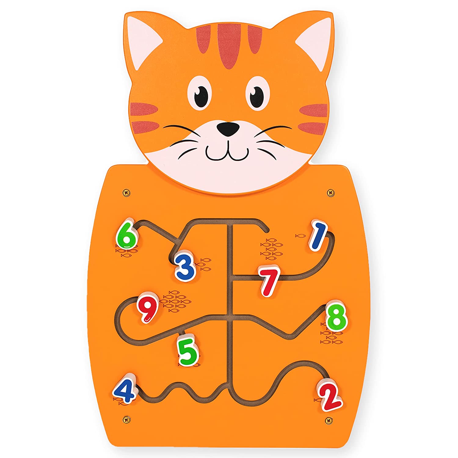 LEARNING ADVANTAGE Cat Activity Wall Panel - 18m+ - Toddler Activity Center - Wall-Mounted Toy - Busy Board Decor for Bedrooms, Daycares and Play Areas