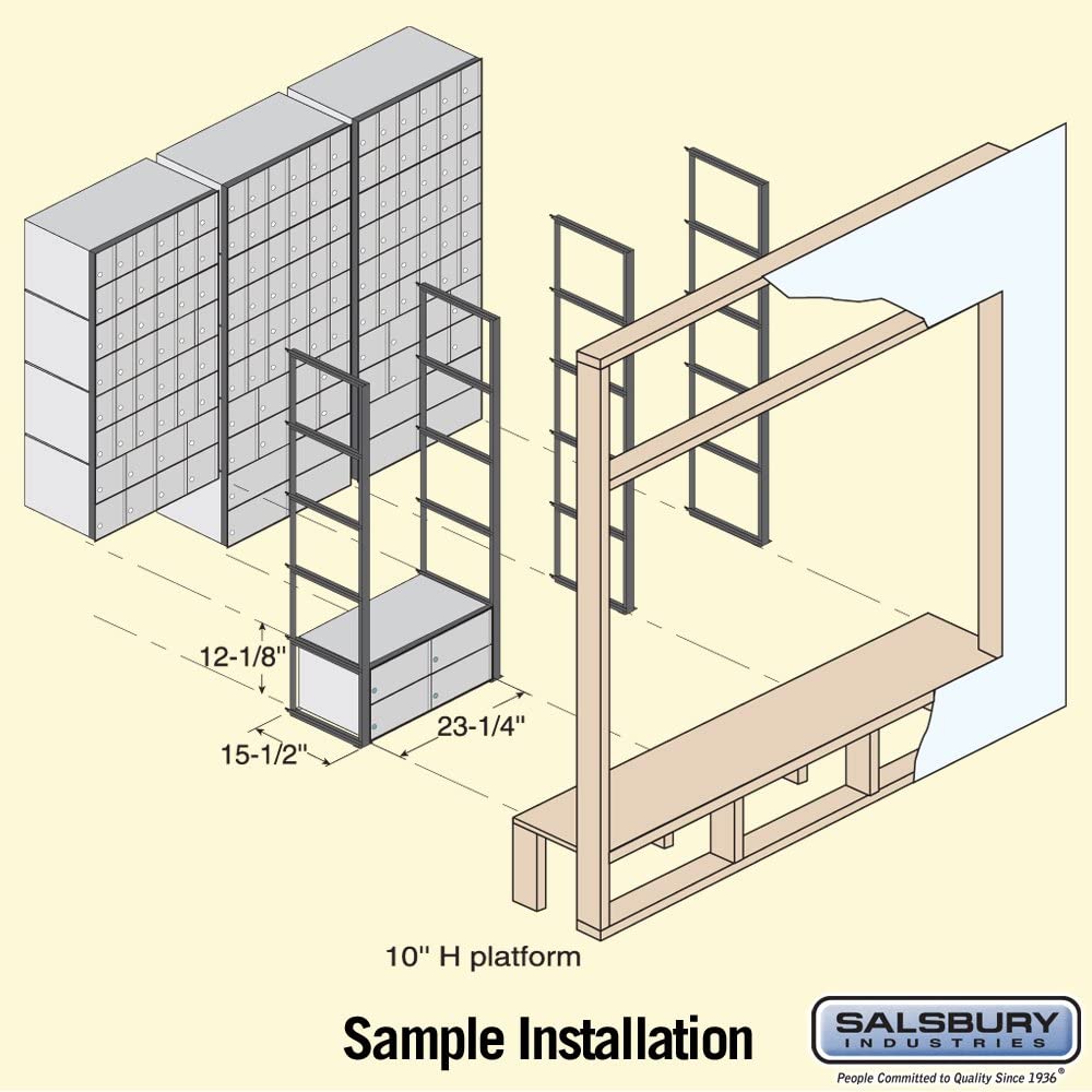 Salsbury Industries 2204 Aluminum Mailbox, 4 Doors, Rack Ladder System, Aluminum with Black Trim