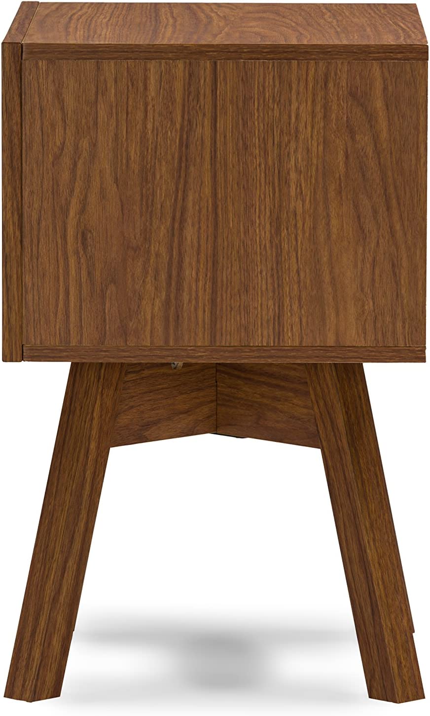 Baxton Studio Warwick Two-Tone Modern Accent Table and Nightstand, Walnut/White