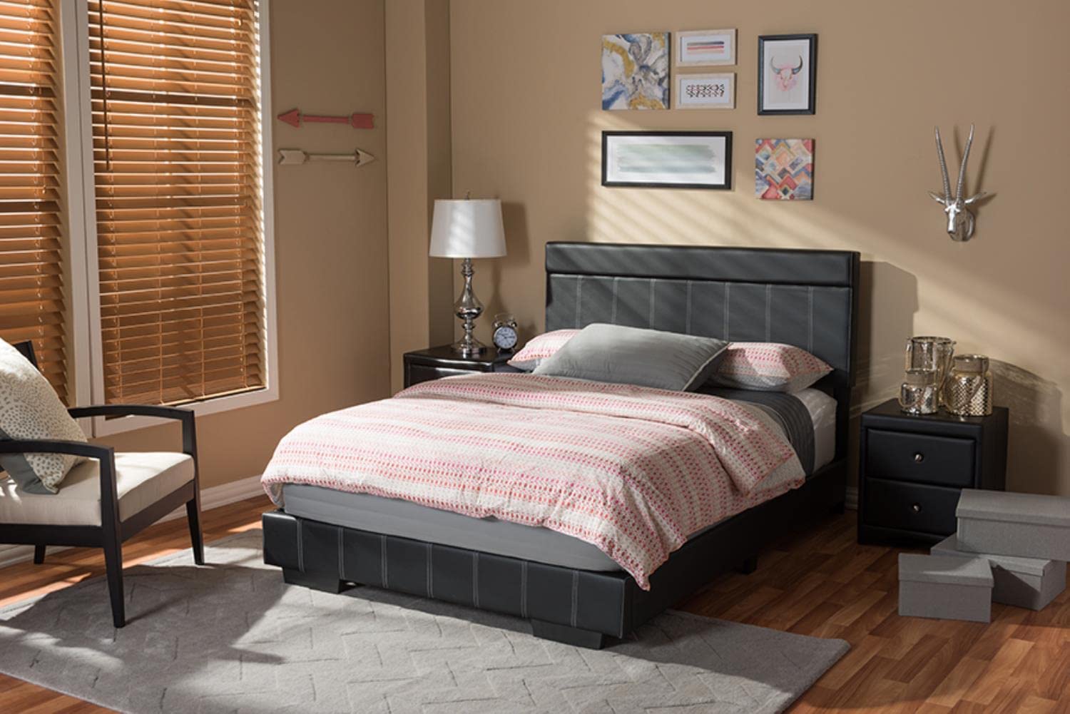 Baxton Studio Solo Modern and Contemporary Platform Bed Black/Full/Black/Contemporary