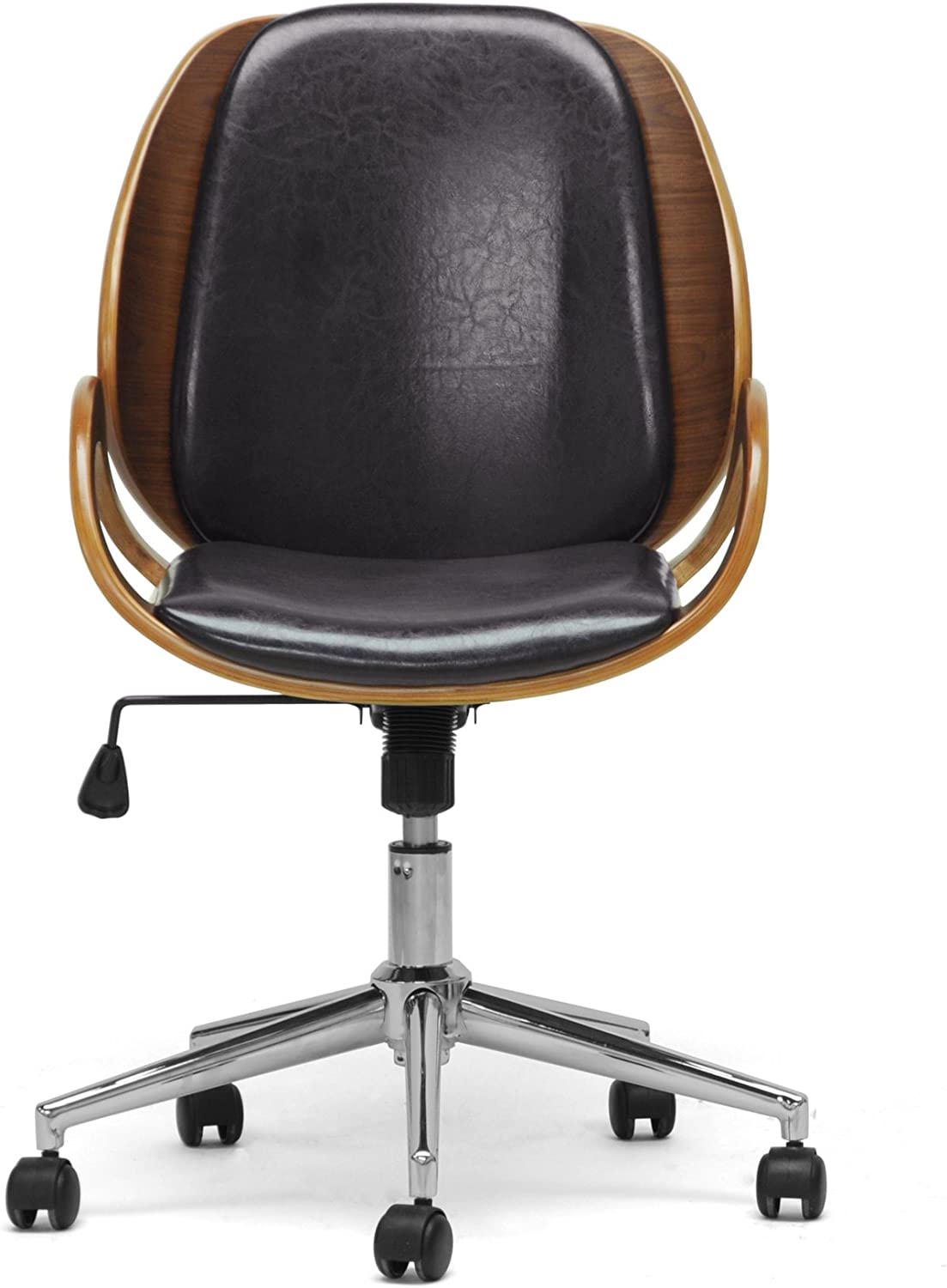 Baxton Studio Watson Modern Office Chair, Walnut/Black