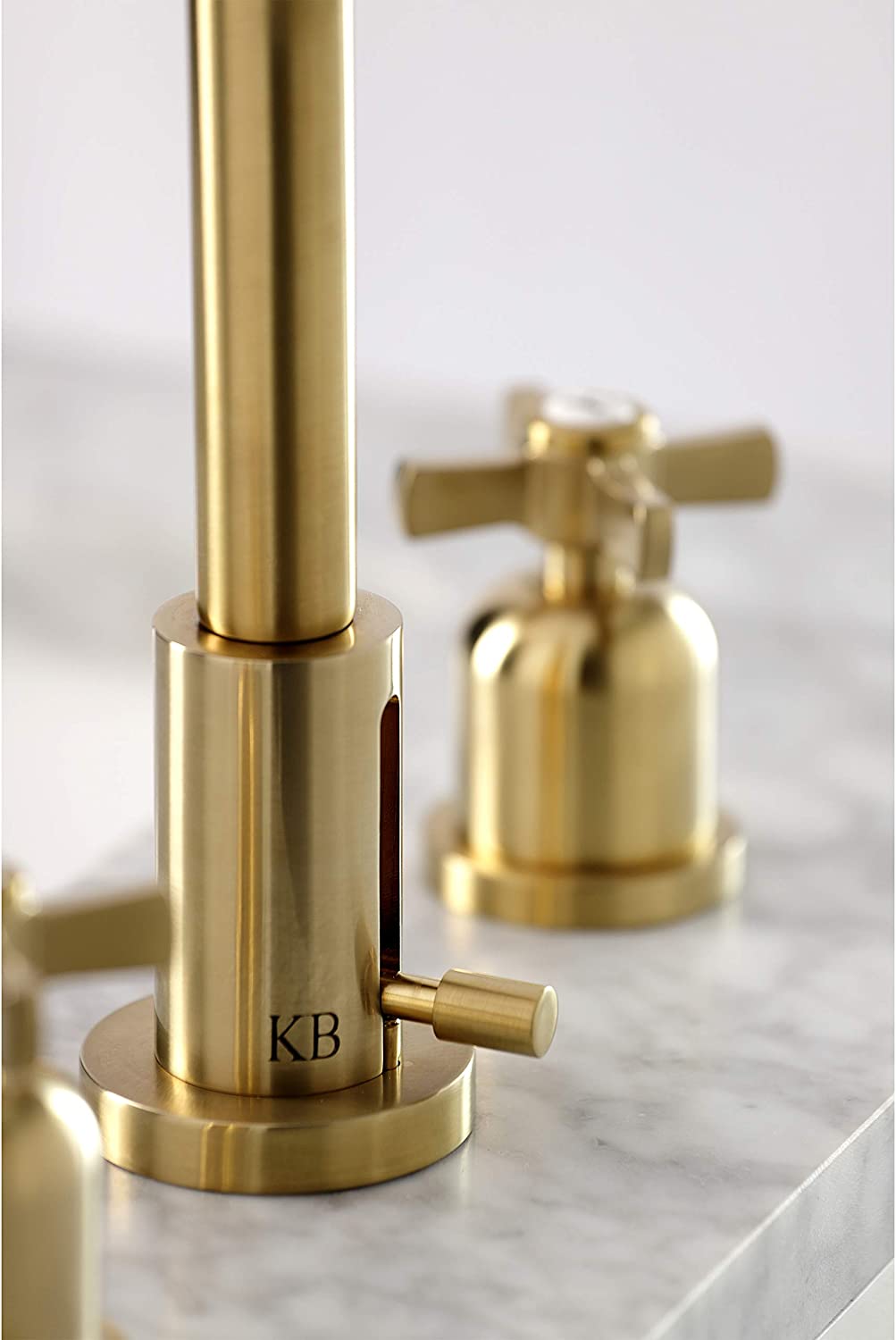 Kingston Brass FSC8933ZX Millennium Widespread Bathroom Faucet, Brushed Brass