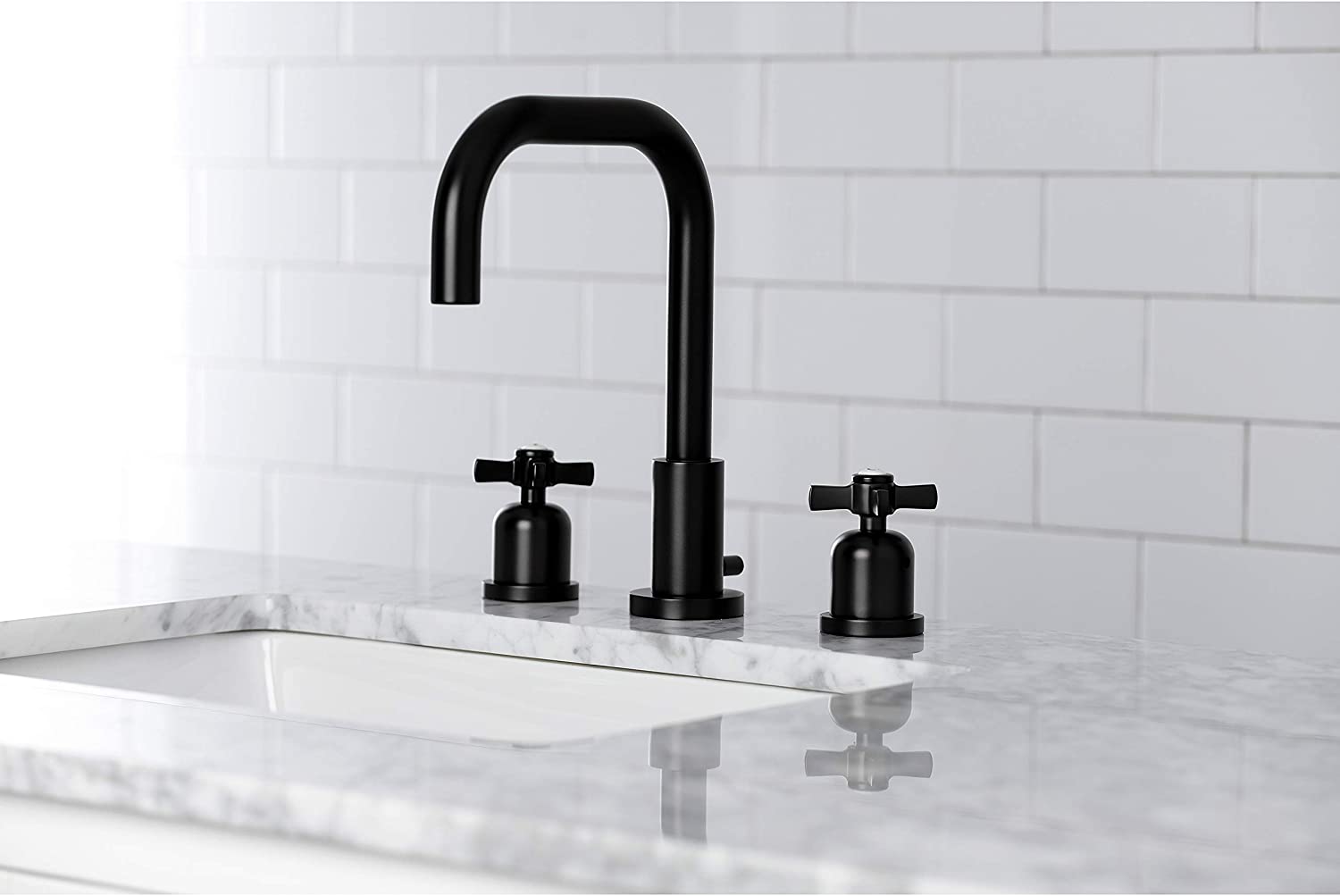 Kingston Brass FSC8930ZX Millennium Widespread Bathroom Faucet, Matte Black