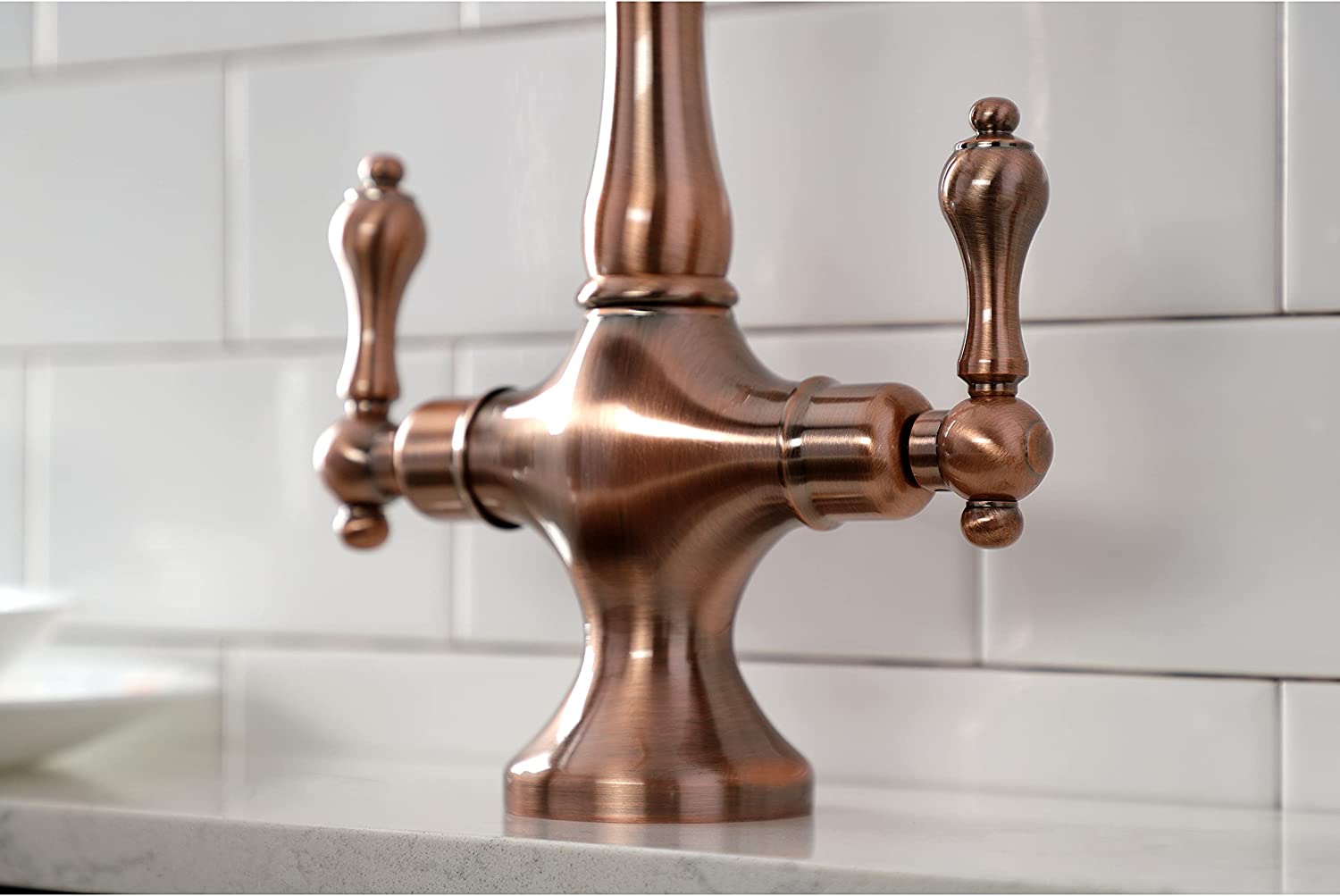 Kingston Brass KS177ALBSAC Heritage Kitchen Faucet, Antique Copper