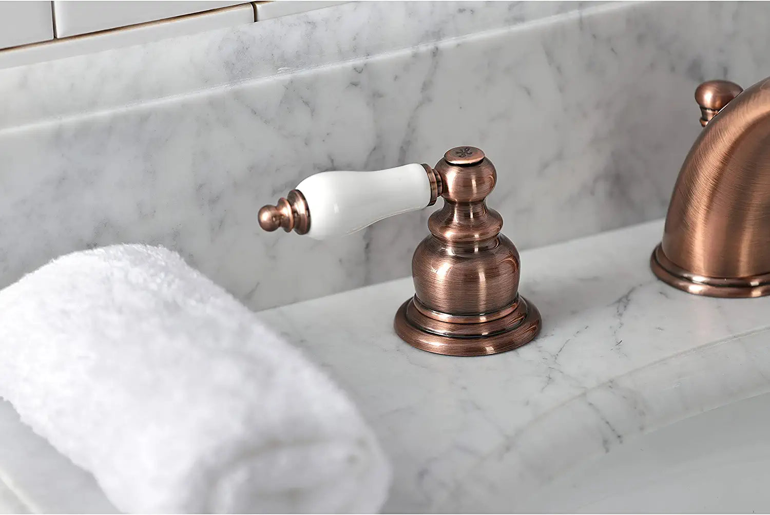 Kingston Brass KB966PL Magellan Widespread Bathroom Faucet, Antique Copper