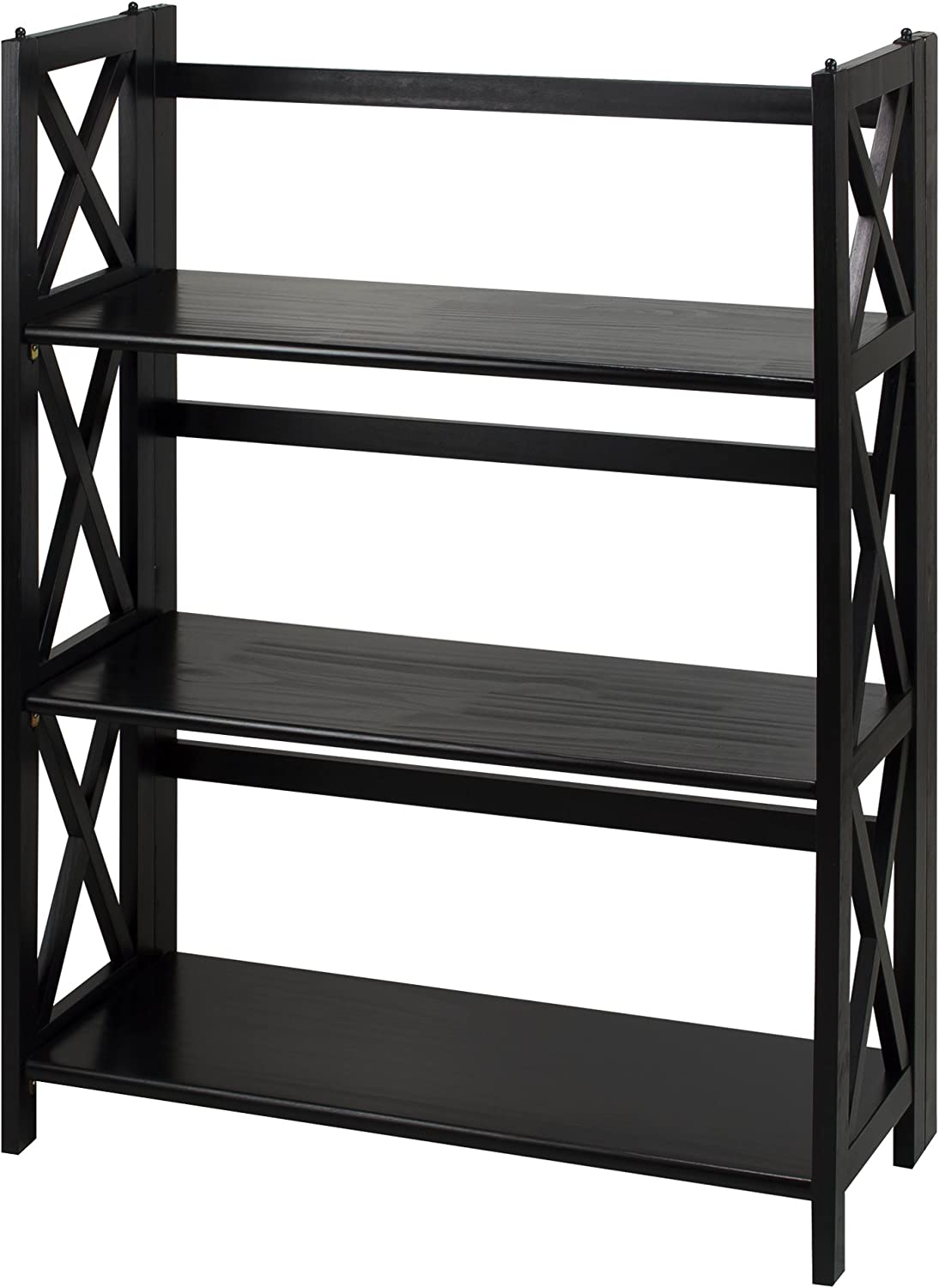Casual Home Montego 3-Shelf Folding Bookcase, Black
