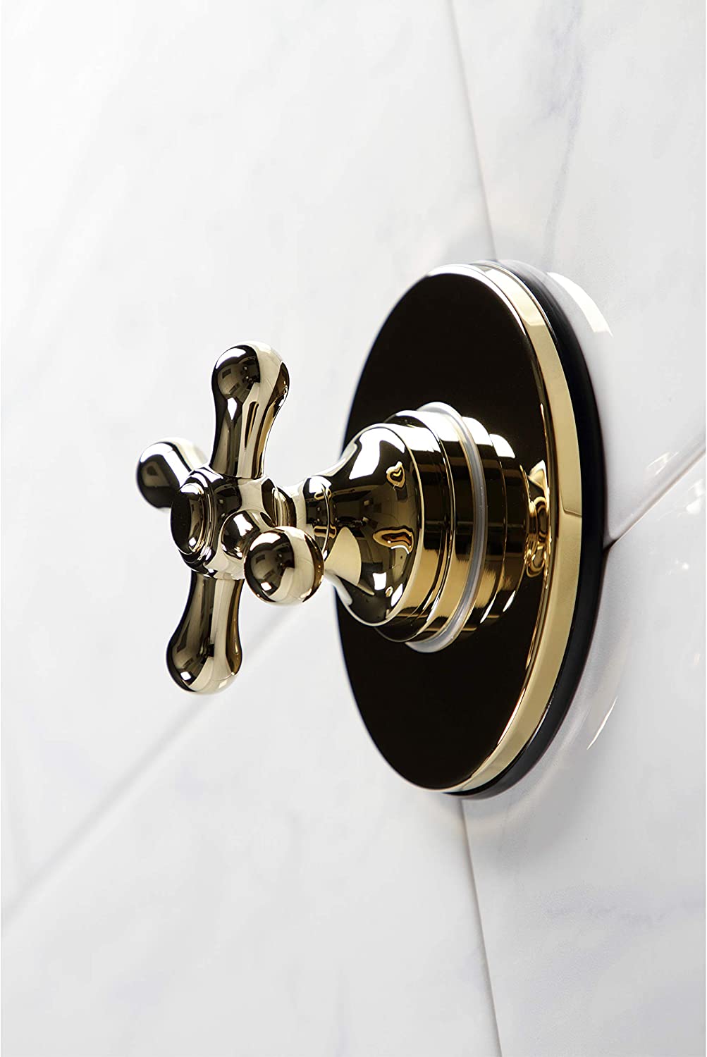 Kingston Brass KS3032AX Three-Way Diverter Valve with Trim Kit, Polished Brass