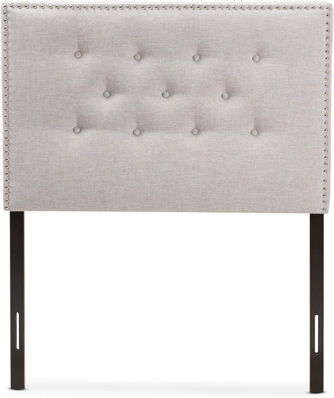 Baxton Studio Windsor Modern and Contemporary Greyish Beige Fabric Upholstered Twin Size Headboard