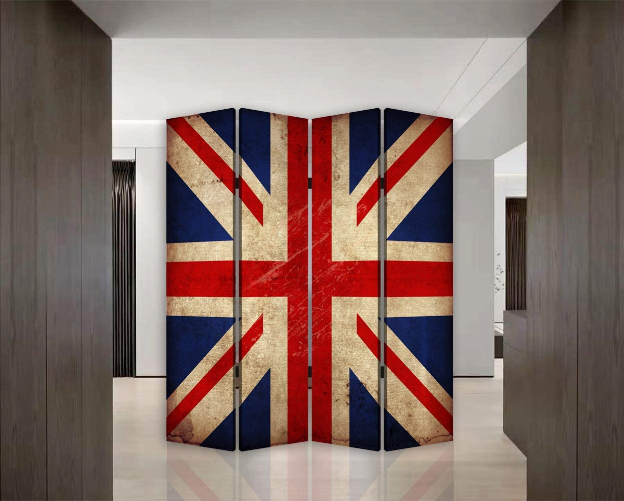 Screen Gems Union Jack Screen SG-177A Room Divider, Large, Multicolor