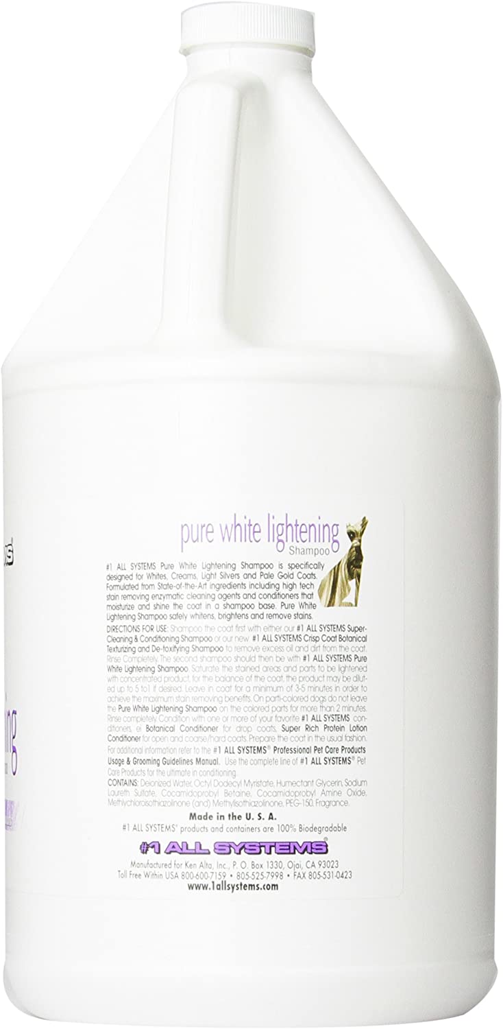 #1 All Systems Pure White Lightening Pet Shampoo, 1-Gallon