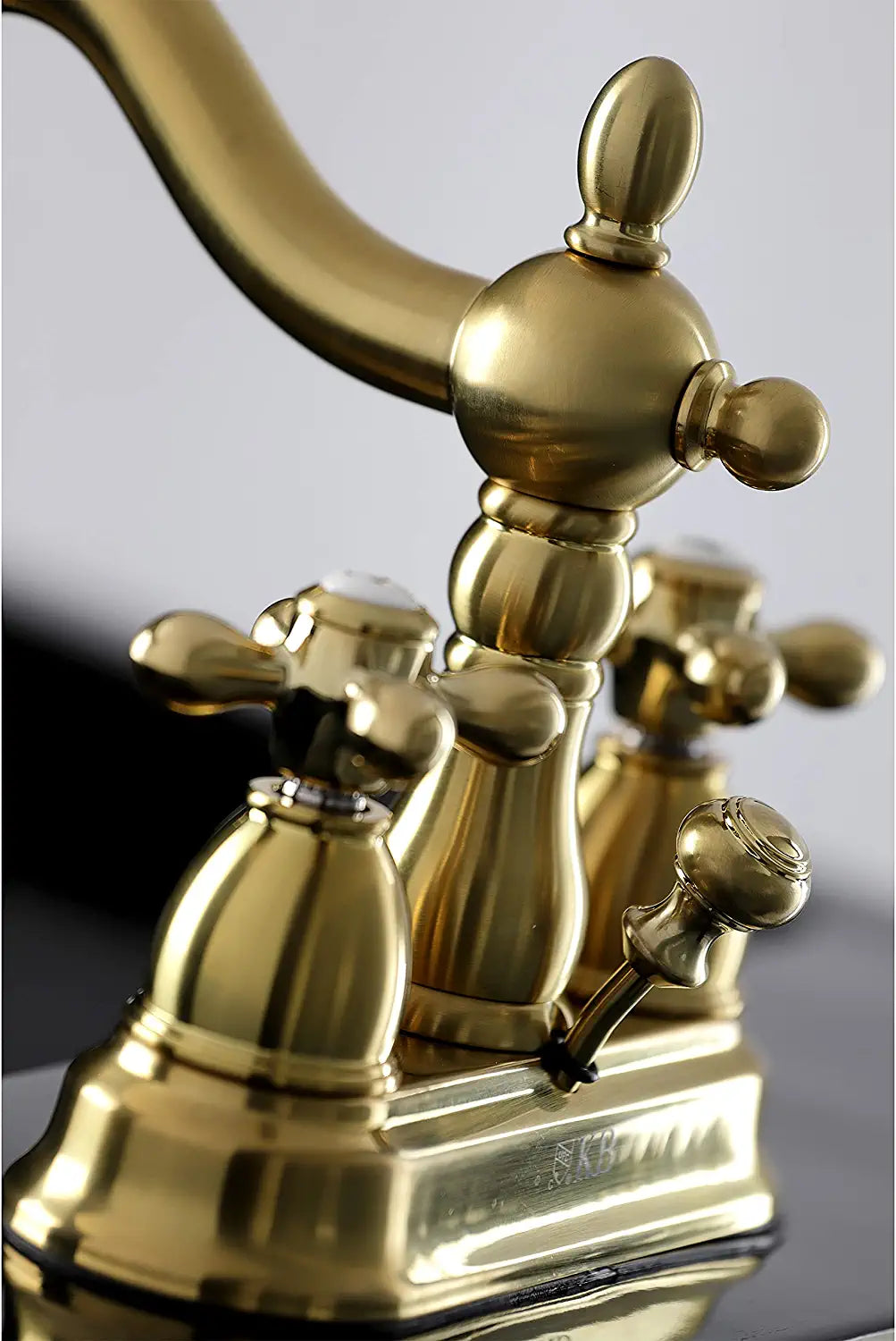 Kingston Brass KB1607AX 4 in. Centerset Bathroom Faucet, Brushed Brass