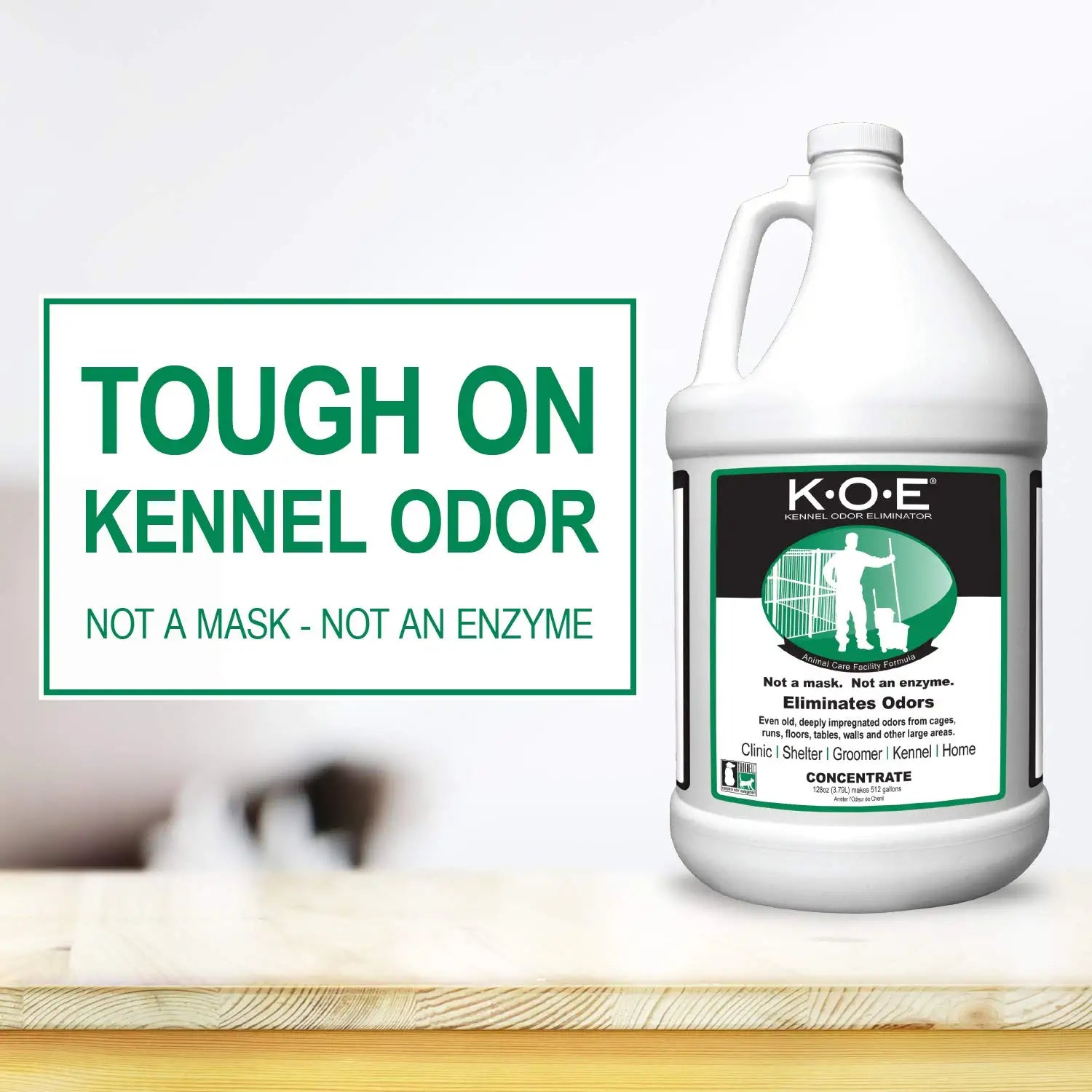 Thornell KOE Kennel Odor Eliminator Concentrate, Odor Eliminator for Strong Odors, Great for Cages, Runs, Floors &amp; More, Pet Odor Eliminator for Home &amp; Kennel w/Safe, Non-Enzymatic Formula, 128 oz