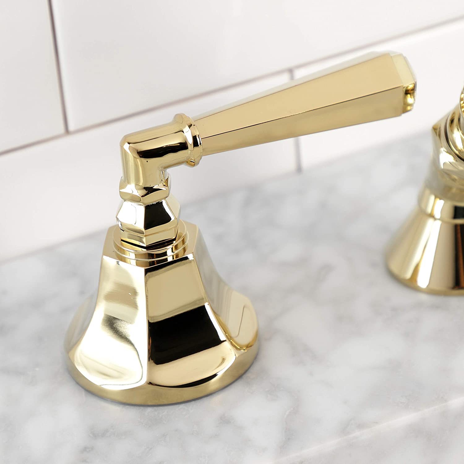 Kingston Brass KSK4302HLTR Deck Mount Hand Shower with Diverter for Roman Tub Faucet, Polished Brass