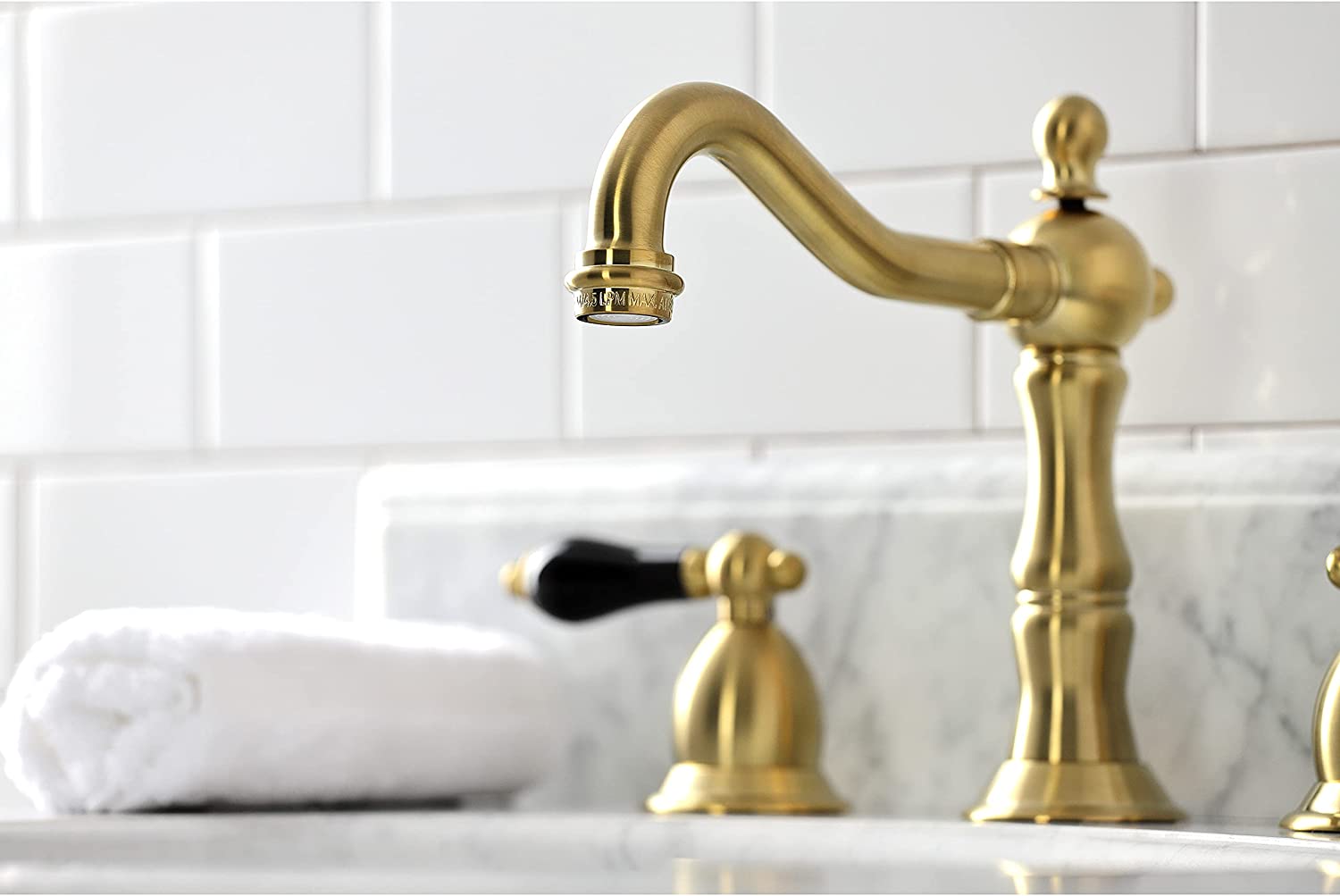 Kingston Brass KS1977PKL Duchess Widespread Bathroom Faucet, Brushed Brass