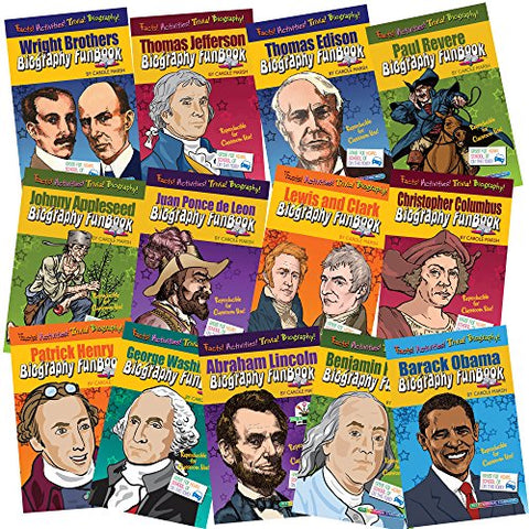 Gallopade Presidents, Explorers and Inventions Set - Set of 13 Books
