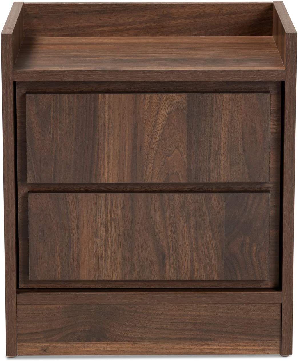 Baxton Studio Hale Modern and Contemporary Walnut Brown Finished Wood 2-Drawer Nightstand