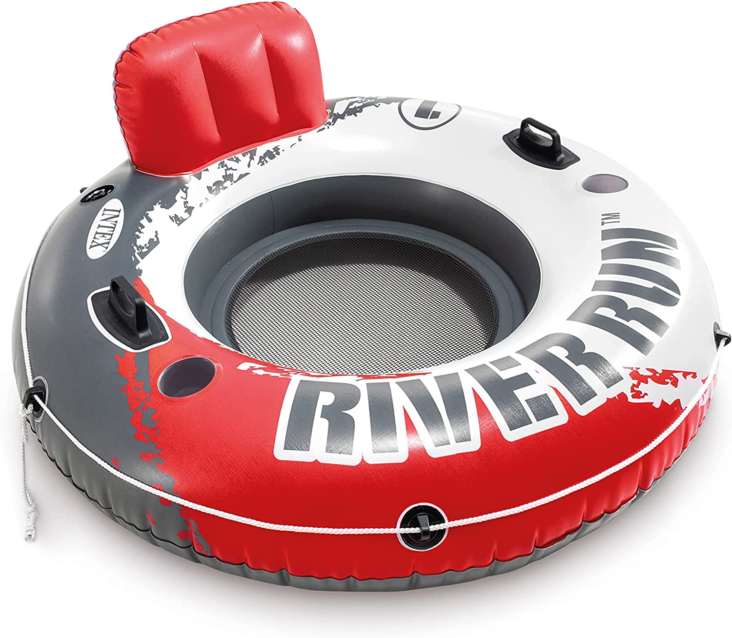 Intex Red River Run 1 Fire Edition Sport Lounge, Inflatable Water Float, 53&#34; Diameter