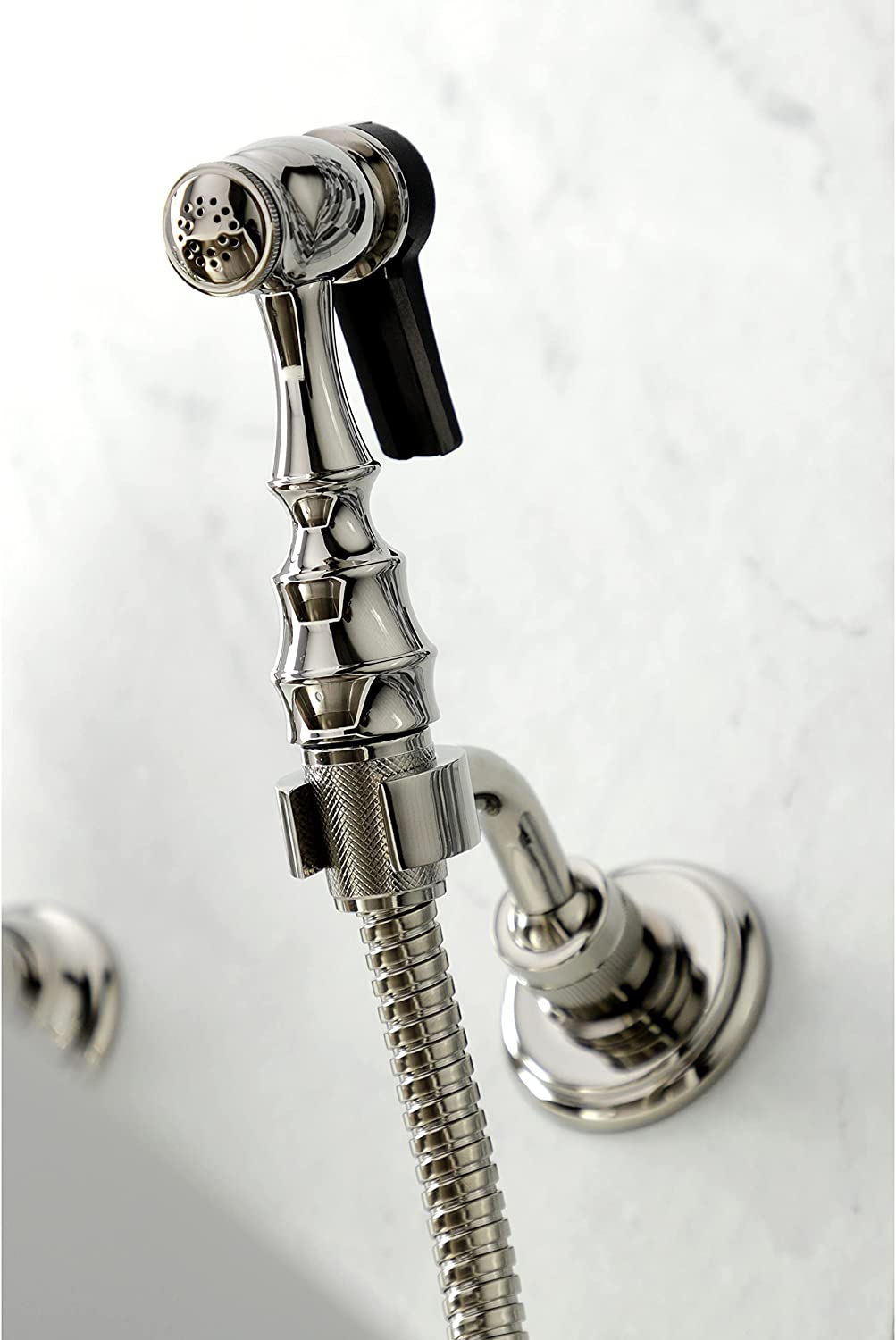 Kingston Brass KS1246PLBS Heritage Bridge Kitchen Faucet, Polished Nickel