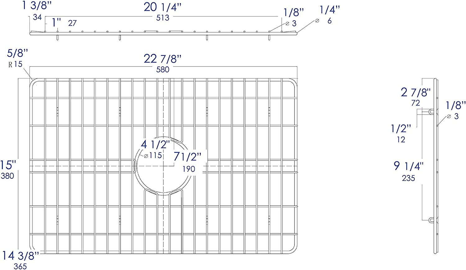 ALFI brand ABGR27 Grid, Brushed Stainless Steel