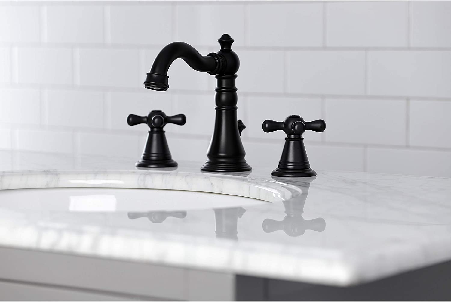 Kingston Brass FSC1970AAX American Classic Widespread Bathroom Faucet, Matte Black