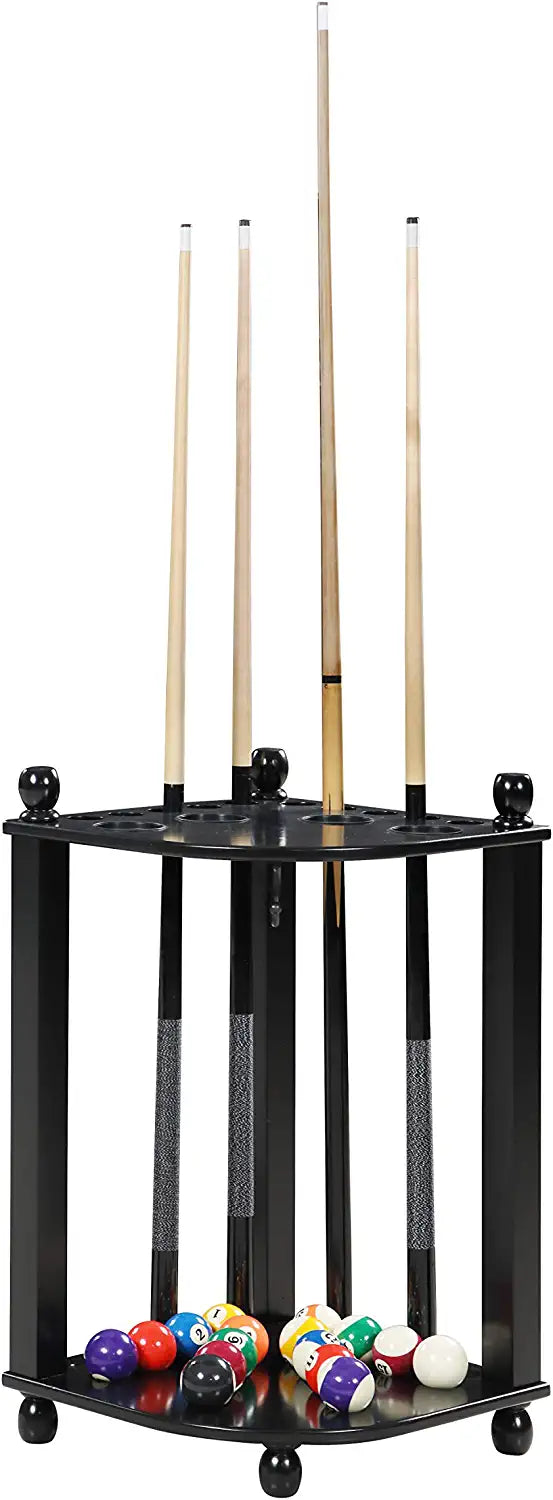 Hathaway Regent 28-in Corner Floor Pool Cue Rack for Billiards Accessories, Black