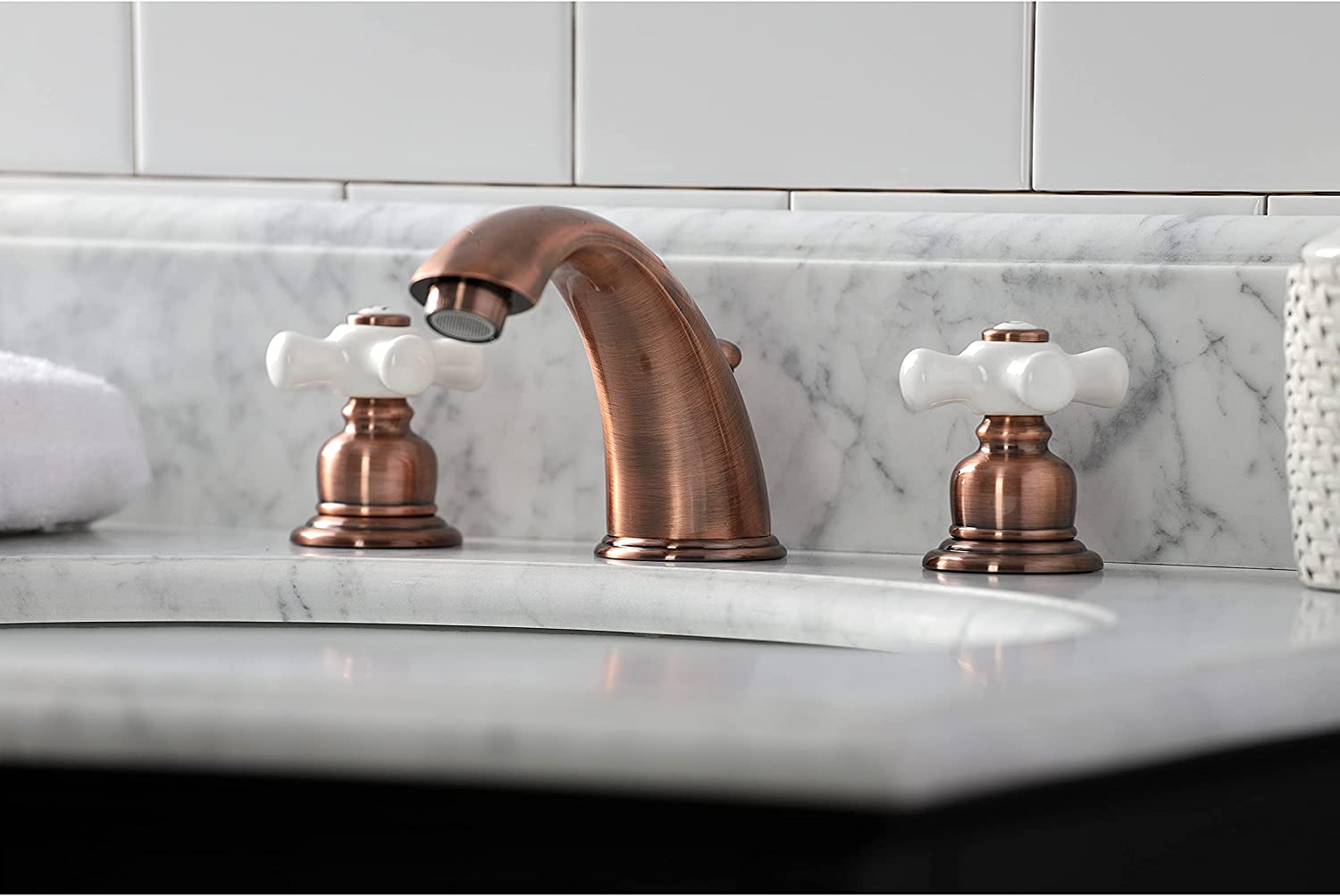 Kingston Brass KB966PX Magellan Widespread Bathroom Faucet, Antique Copper