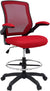 Modway MO-EEI-1423-RED Reception Desk Flip-Up Arm Drafting Chair in Red