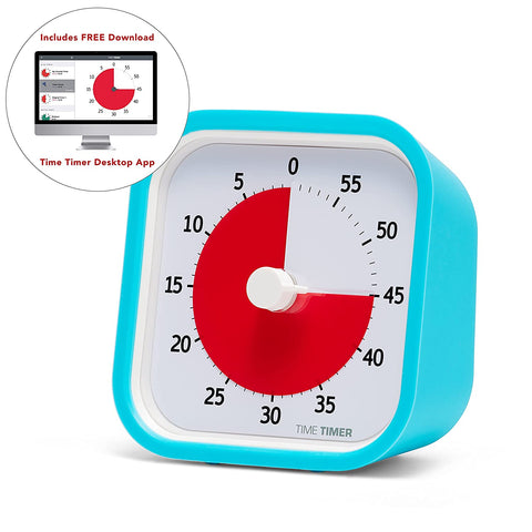 TIME TIMER 60 Minute MOD Education Edition ⁠— Visual Timer with Desktop Software for Kids Classroom Learning, Teachers Desk Clock, Study Tool and Office Meetings with Silent Operation (Sky Blue)