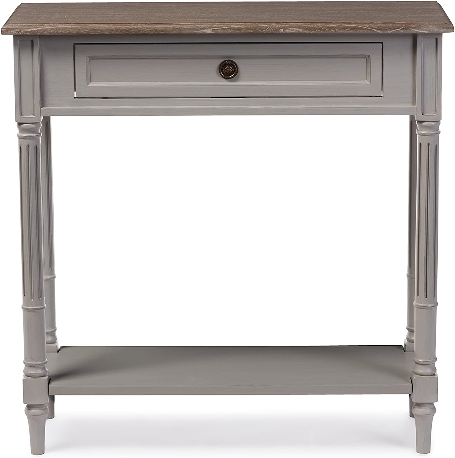 Baxton Studio EDD8VM/M-B-W1 Console Table, White Wash