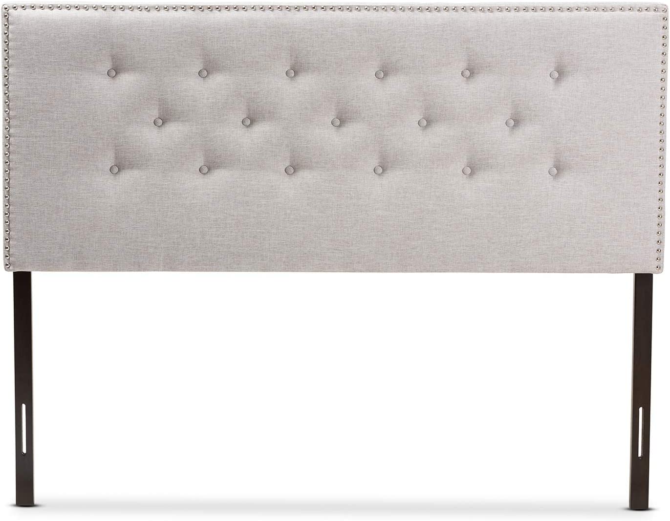 Baxton Studio Windsor Modern and Contemporary Greyish Beige Fabric Upholstered Full Size Headboard