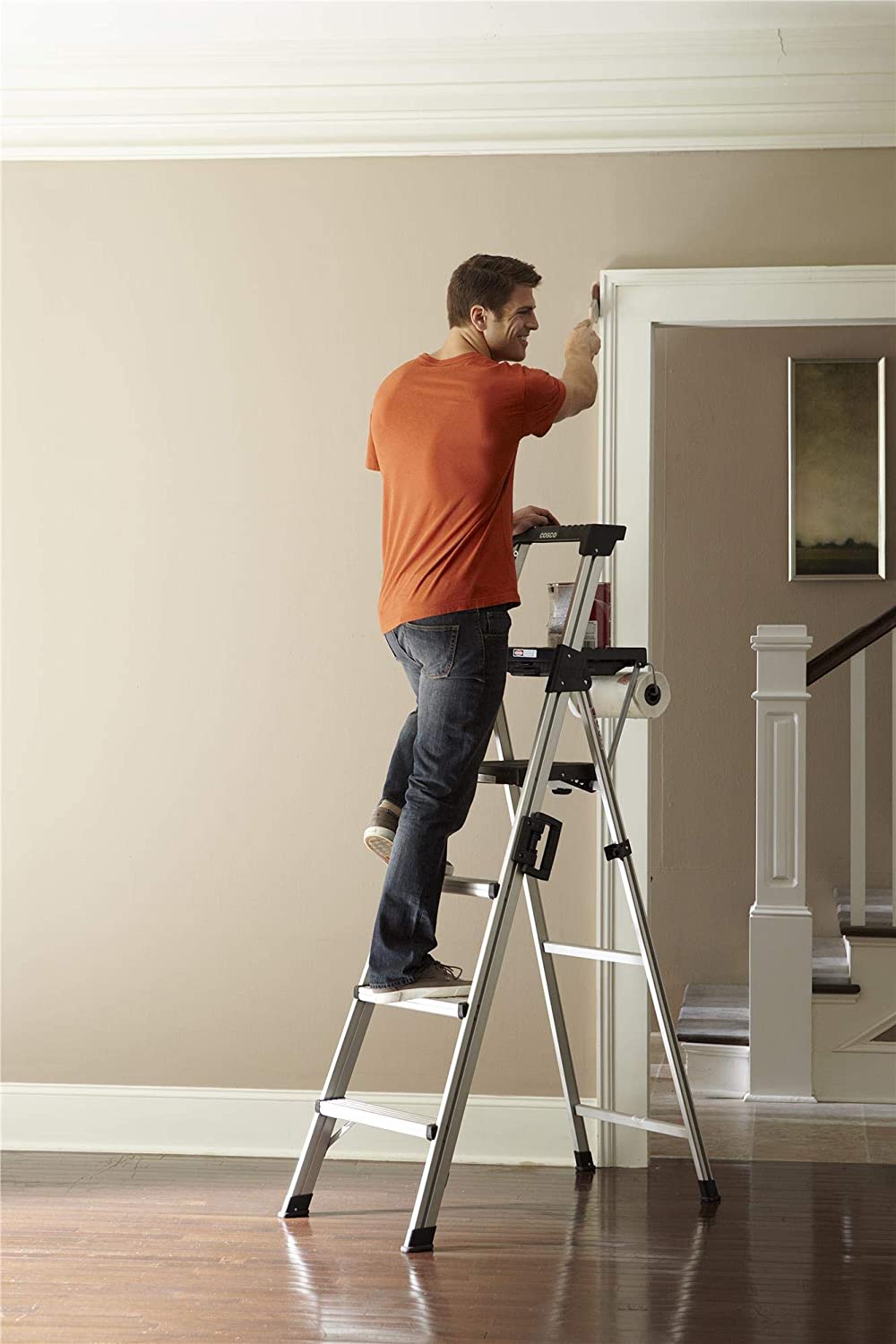 COSCO 2061AABLKE Signature Series Step Ladder, 6ft, Steel