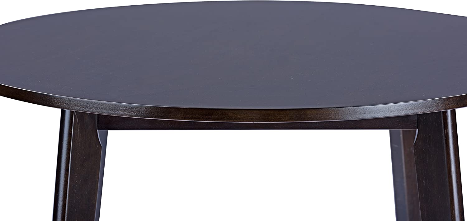 Baxton Studio Debbie Mid-Century Round Dining Table, Dark Brown