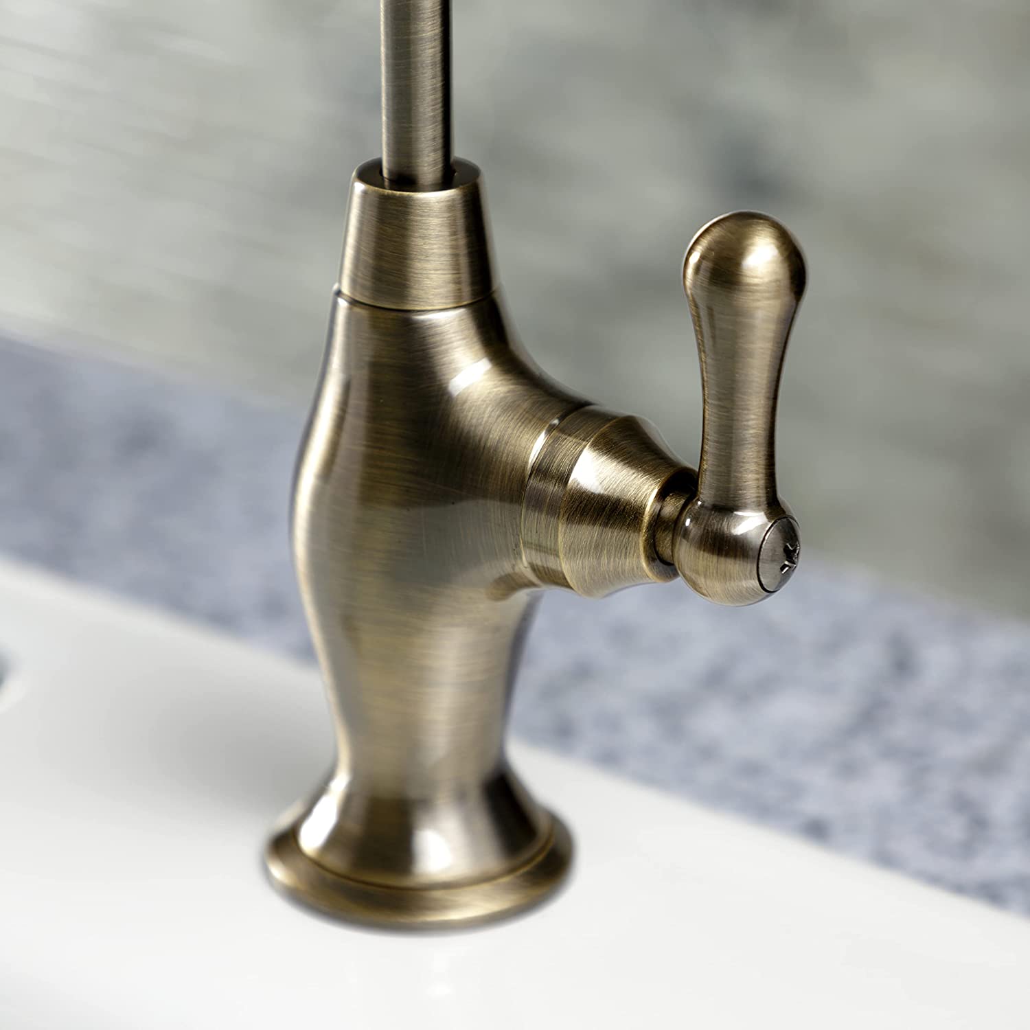 Kingston Brass KS3193AL Restoration Single Handle Water Filtration Faucet, Antique Brass